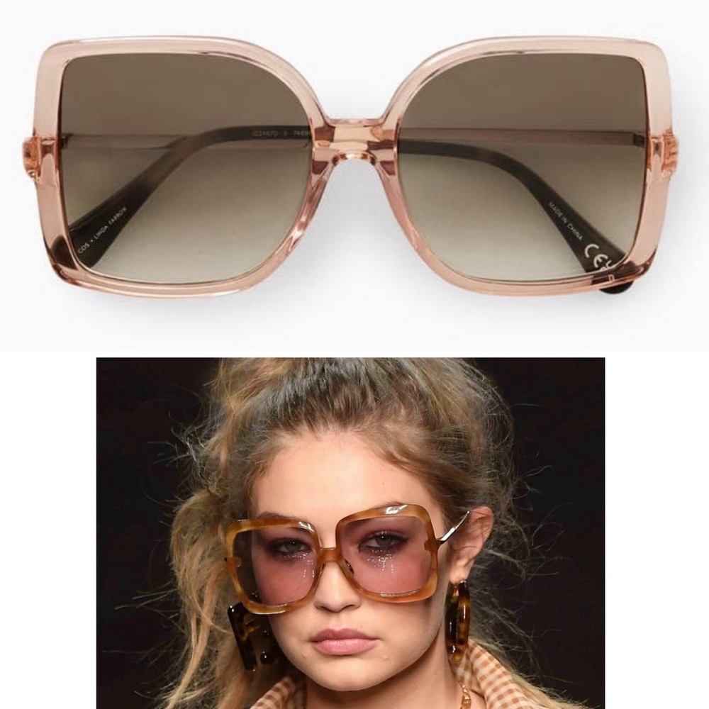 🤎sold🤎 Linda Farrow x COS 1970s big square Transparent Sunglasses